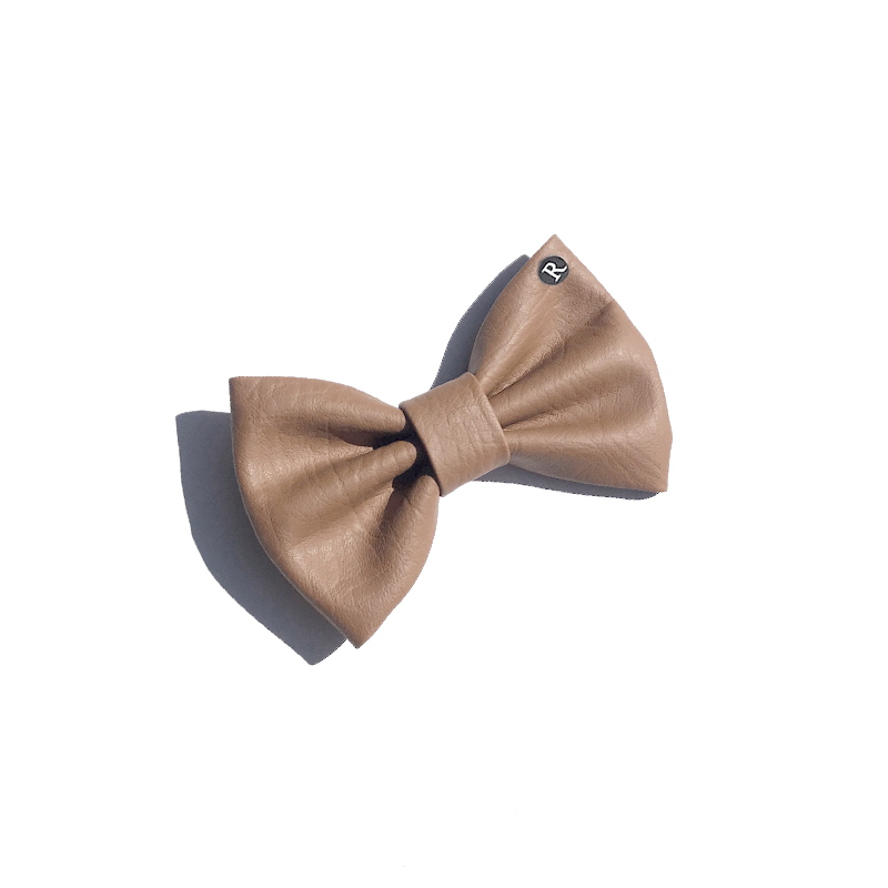 'Almond' Pleather Bowtie