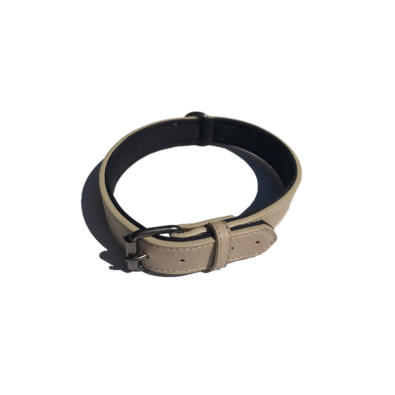 'Sand' Pleather collar (Large)